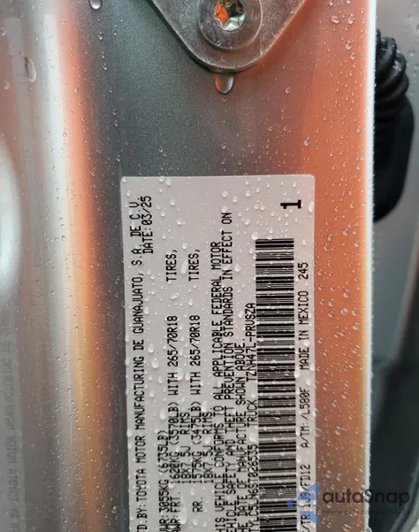 2025 Toyota Tacoma Double Cab from USA, damaged, VIN 3TYLC5LN6ST026535